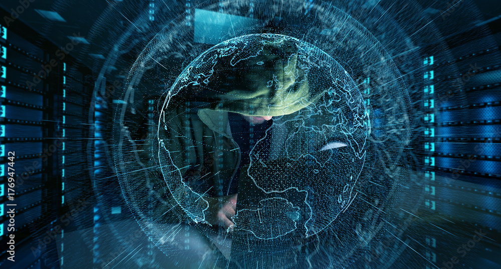 Leinwandbilder Hacker accessing to personal data information with a computer 3D rendering