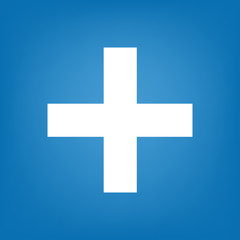 Medicine icon blue vector simple