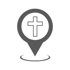 Obraz premium Church map pointer icon vector simple