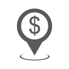 Bank map pointer icon vector simple