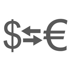 Currency exchange icon vector simple