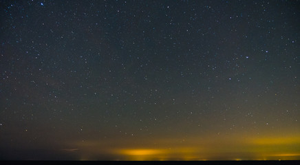 Fototapeta na wymiar Night sky and stars with long exposure