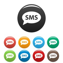 SMS icons set vector