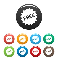 Free sign icons set vector