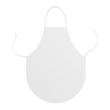 White blank kitchen apron mockup isolated. Round protective apron for cooking. Vector illustration