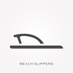 Silhouette icon beach slippers