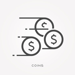 Silhouette icon coins