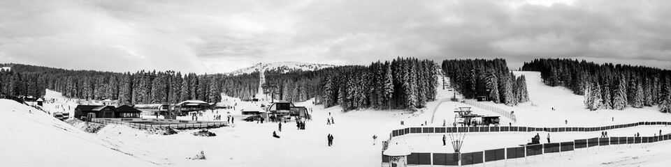 Slopes of winter touristic resort in Kopaonik, Serbia