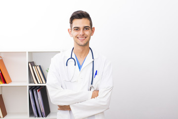 medical doctor with stethoscope, health professionals