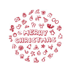 vector doodle christmas icons set