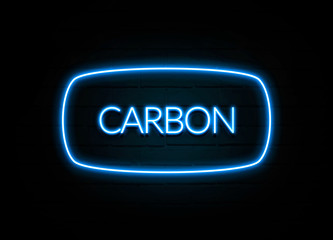 Carbon  - colorful Neon Sign on brickwall