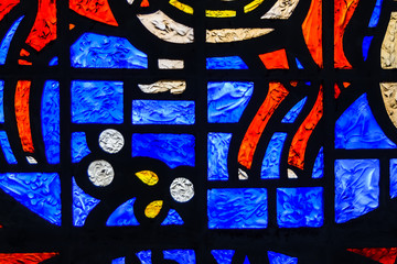 Abstract stained glass window