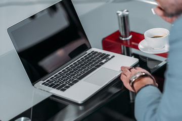 businessman using laptop