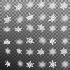 Set of blur snowflakes isolated. EPS 10 vector