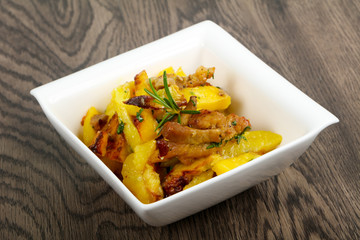 Fried potato with pork