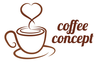 Coffe Cup Heart Concept