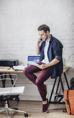 Man Talking on Cell Phone