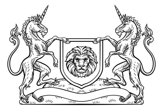 recommend clip art: Knight Crest Unicorn Shield Heraldic Emblem
