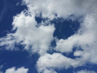 Beautiful cloudscape in blue sky, natural background