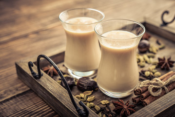 Traditional indian drink - masala chai tea