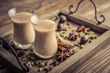 Traditional indian drink - masala chai tea