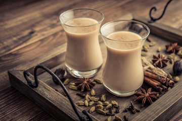 Traditional indian drink - masala chai tea
