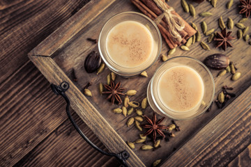 Traditional indian drink - masala chai tea