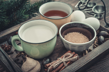 Ingridients for eggnog