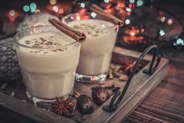 Traditional christmas drink eggnog