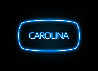 Carolina  - colorful Neon Sign on brickwall