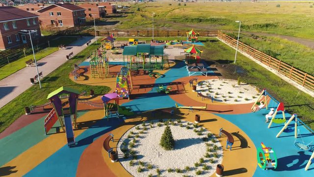 Children's playground. Top view.
