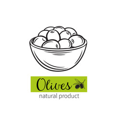 drawn olives in a bowl