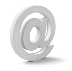 Smooth 3D e-mail sign on white