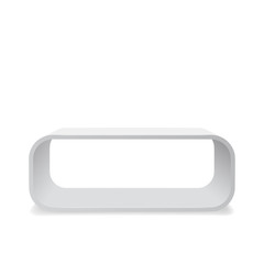 Modern white table. Office furniture. Futuristic design. Isolated on white background. Vector illustration.