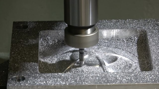 4K video footage of milling machining center, CNC turning center metal processing machine
