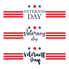 Day veteran usa banner, vector illustration flat, text