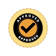 Approved button sign icon 