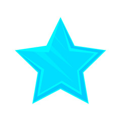 Turquoise cartoon glossy star vector Illustration