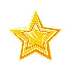 Golden cartoon glossy star vector Illustration