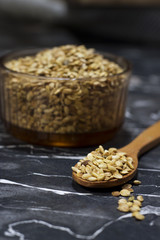Obraz na płótnie Canvas melilotus brown grain seed for arabic sweet food