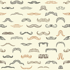 Seamless set with mustache of men