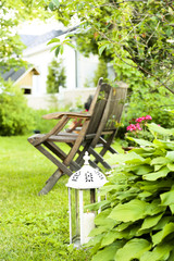 Garden, decorated with candle