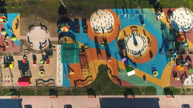 Children's playground. Top view.