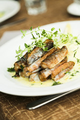 Fried fish with butter sauce