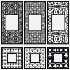 Obraz premium Set of vintage frames border with beautiful filigree ornamental frame, decorative ornate vintage borders, retro element. Classic ornamental set of vintage frames templates, borders and elements