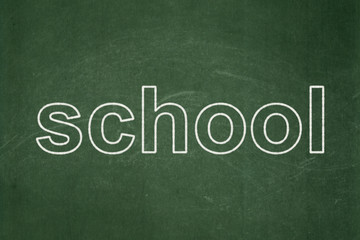 Education concept: School on chalkboard background