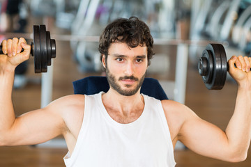 Man training in a gym