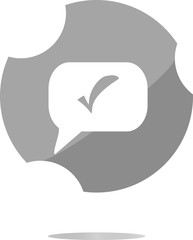 Icon on the clouds with check mark sign