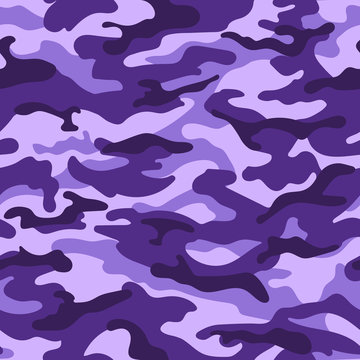 Military camouflage seamless pattern, purple monochrome. Vector vector de  Stock | Adobe Stock
