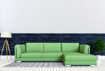 3D rendering of interior modern living room 